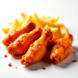 5pcs Of Hot Chicken Wings With Chips