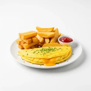 Cheese-Omelette-And-Chips