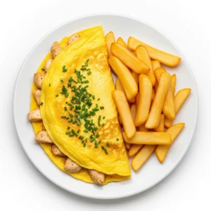 Chicken Omelette And Chips