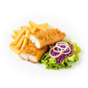 Cod With Chips And Salad