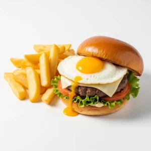 Egg-Burger-With-Chips