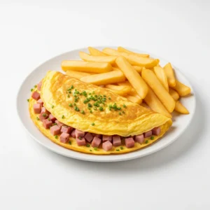 Ham Omelette And Chips