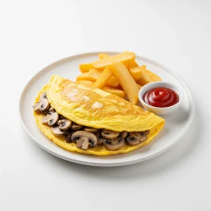Mushroom Omelette And Chips