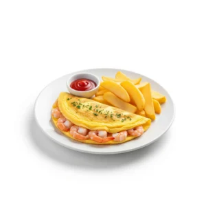 Prawn-Omelette-And-Chips